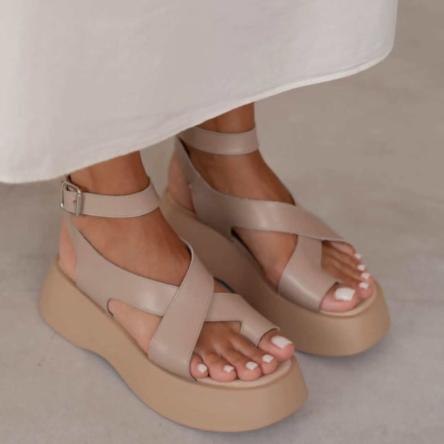 Summer Round Toe Thong Platform Sandals