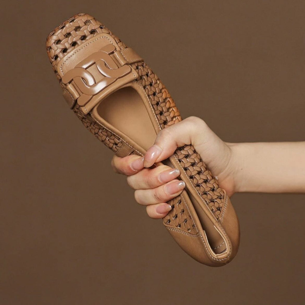 Square Toe Hollow Breathable Versatile Mary Jane Shoes